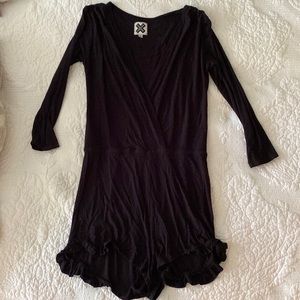 Black Ruffle Romper